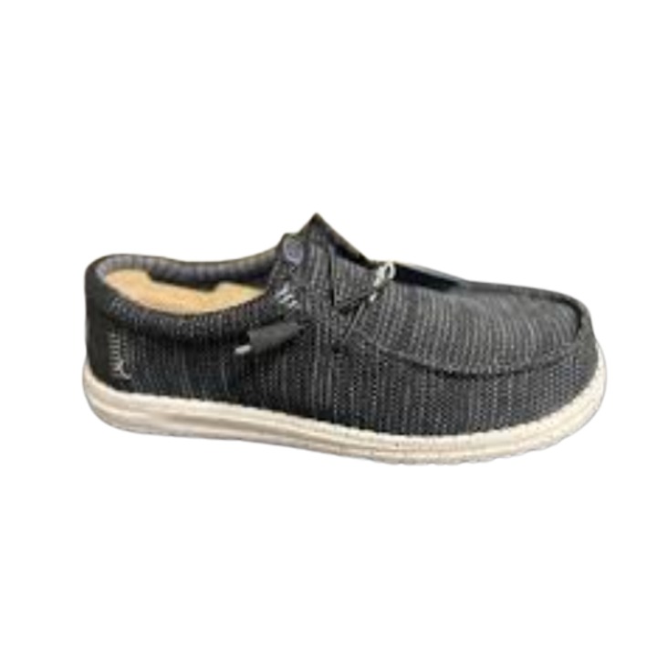 Hey Dude Wally Stretch Sox, Men’s Slip-on Breathable, Memory Foam Loafers, Black