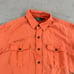 Polo Ralph Lauren Shirt Men Large Orange Linen Silk Dragon Asian Graphics Safari