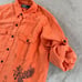 Polo Ralph Lauren Shirt Men Large Orange Linen Silk Dragon Asian Graphics Safari