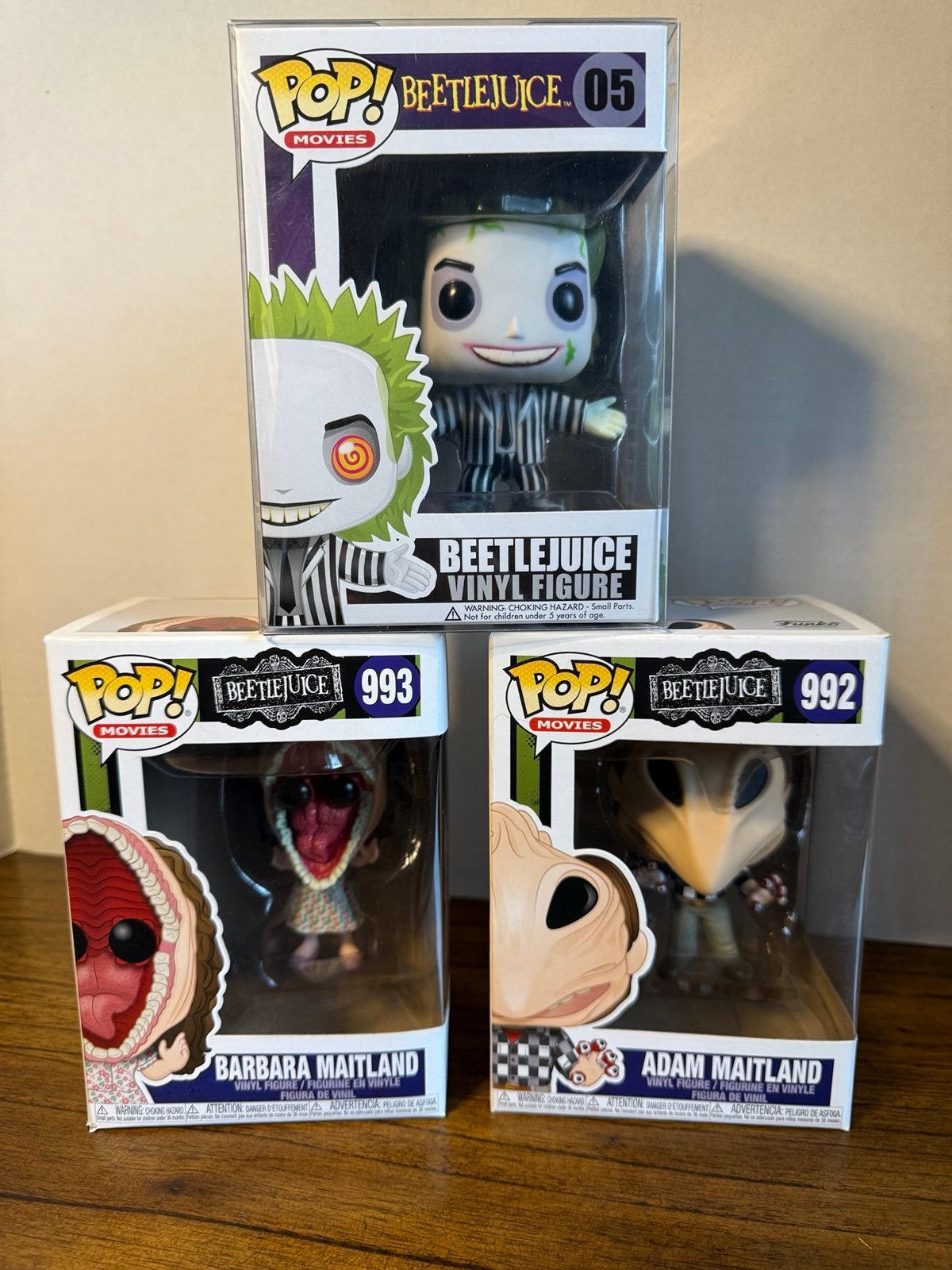 Beetlejuice Funko Pop Lot – #992, #993 & #05 – w/ Protector!