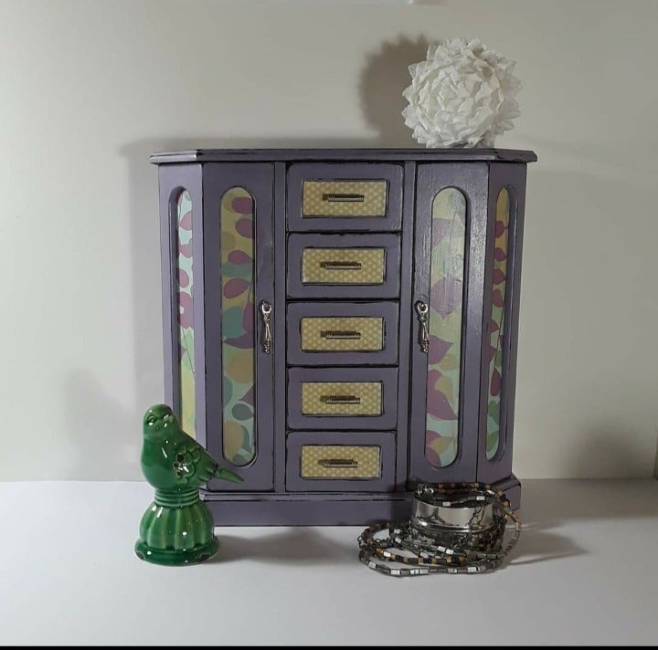 Dresser Top Jewelry Armoire/Box Upcycled
