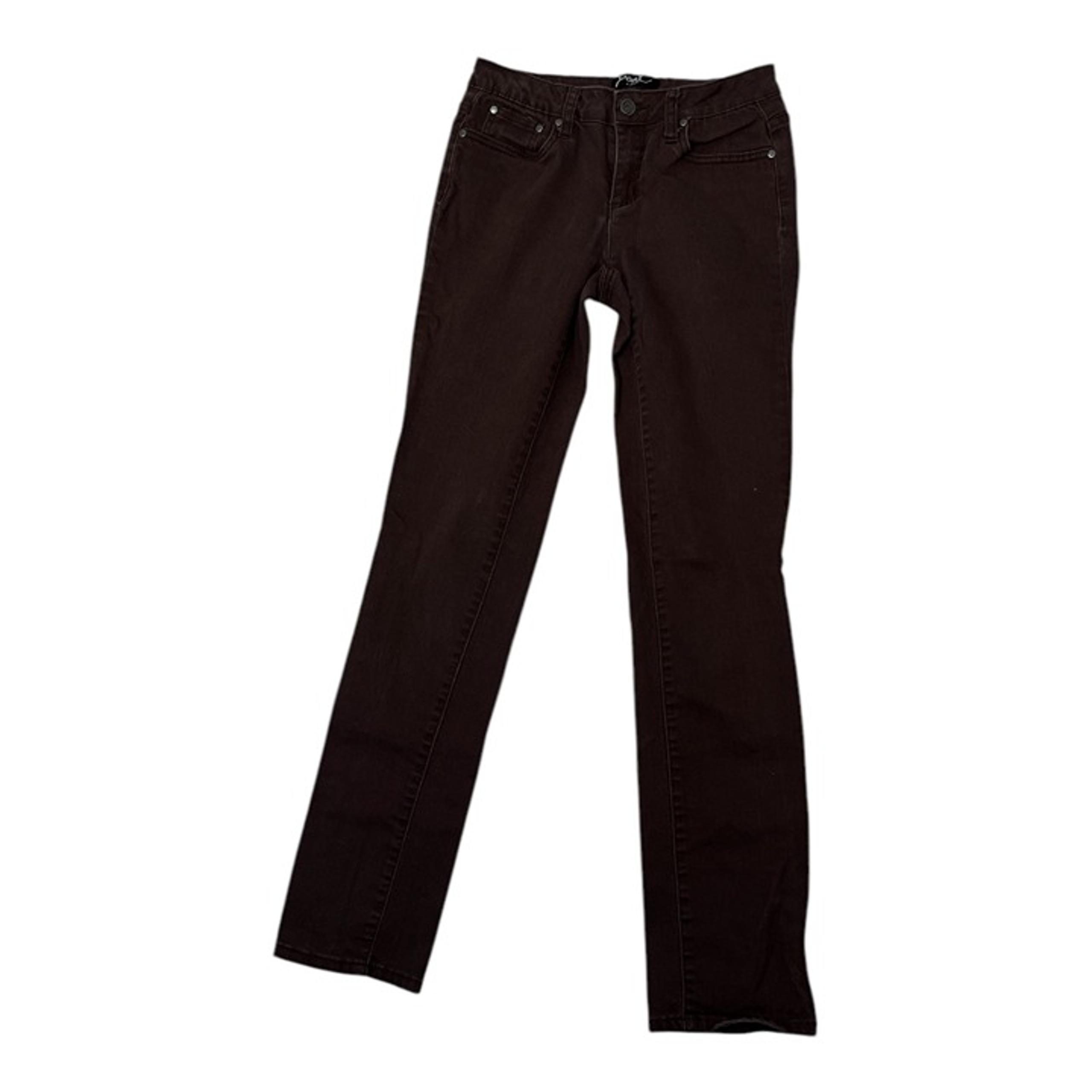 Earl Jeans Womens Brown Twill Straight Leg Pants Size 2 Cotton Blend