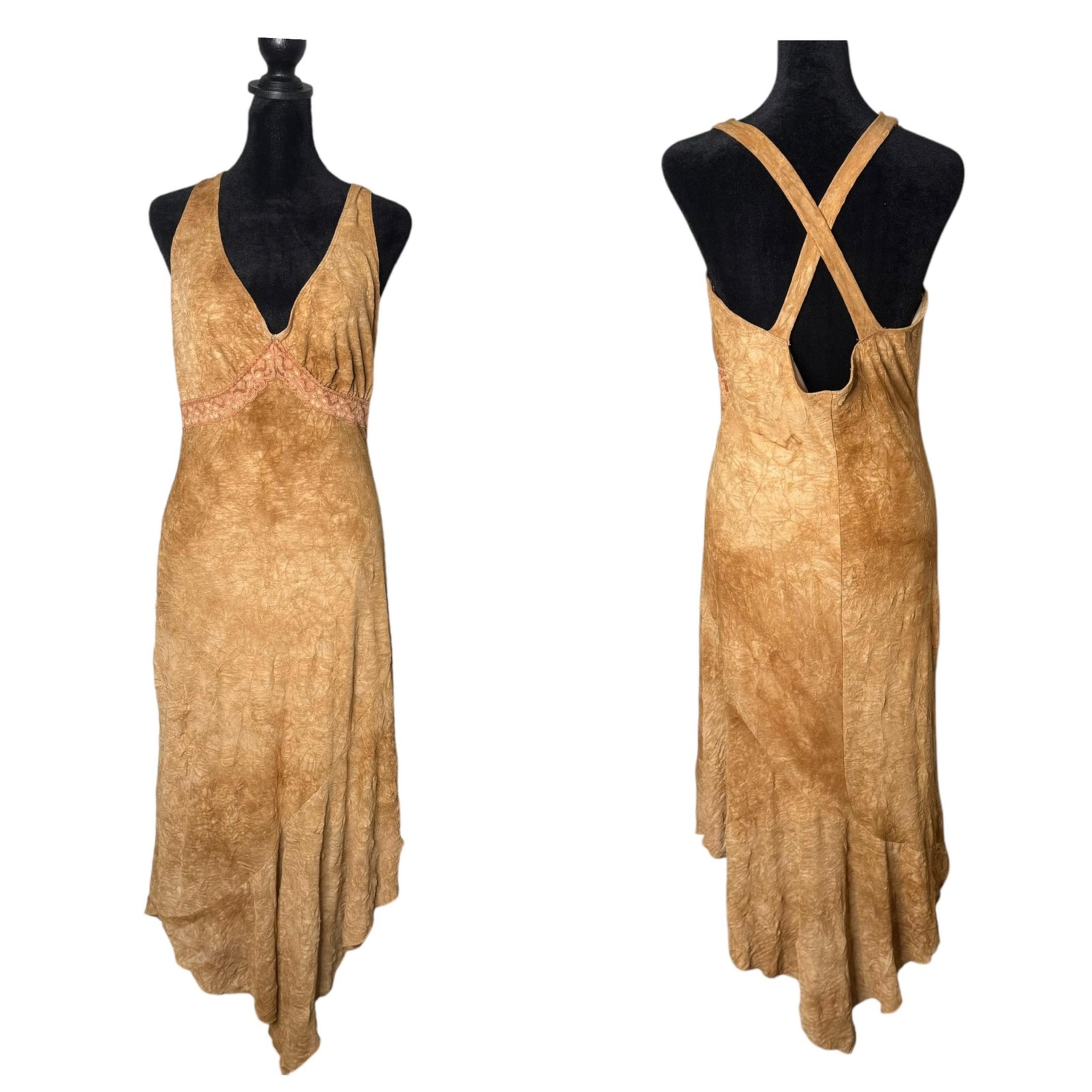 Vintage y2k Hourglass Asymmetric Hem Dress Womens L Lace Fairy Flowy Whimsical