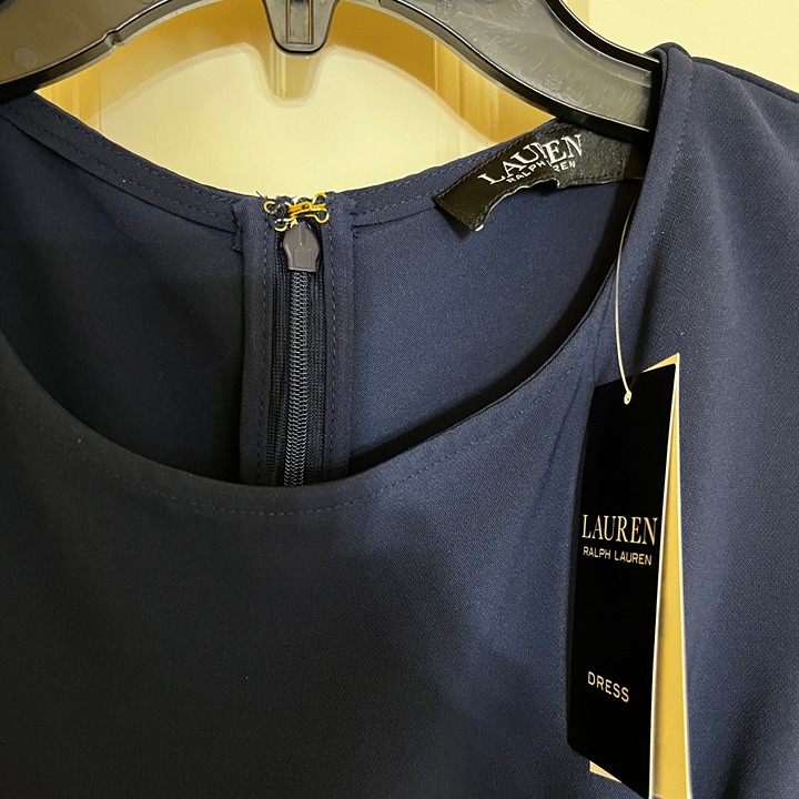 【LAUREN RALPH LAUREN】BUCKLE-TRIM DOUBLE-FACED CREPE DRESS LAUREN RALPH LAUREN Buckle-Trim Double-Faced Crepe Dress in