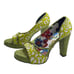 Charmone Ginseng Platform Open Toe Floral Pumps Size 39 US 8.5