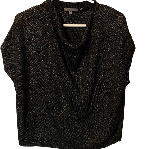VINCE metallic cowl neck dolman sweater