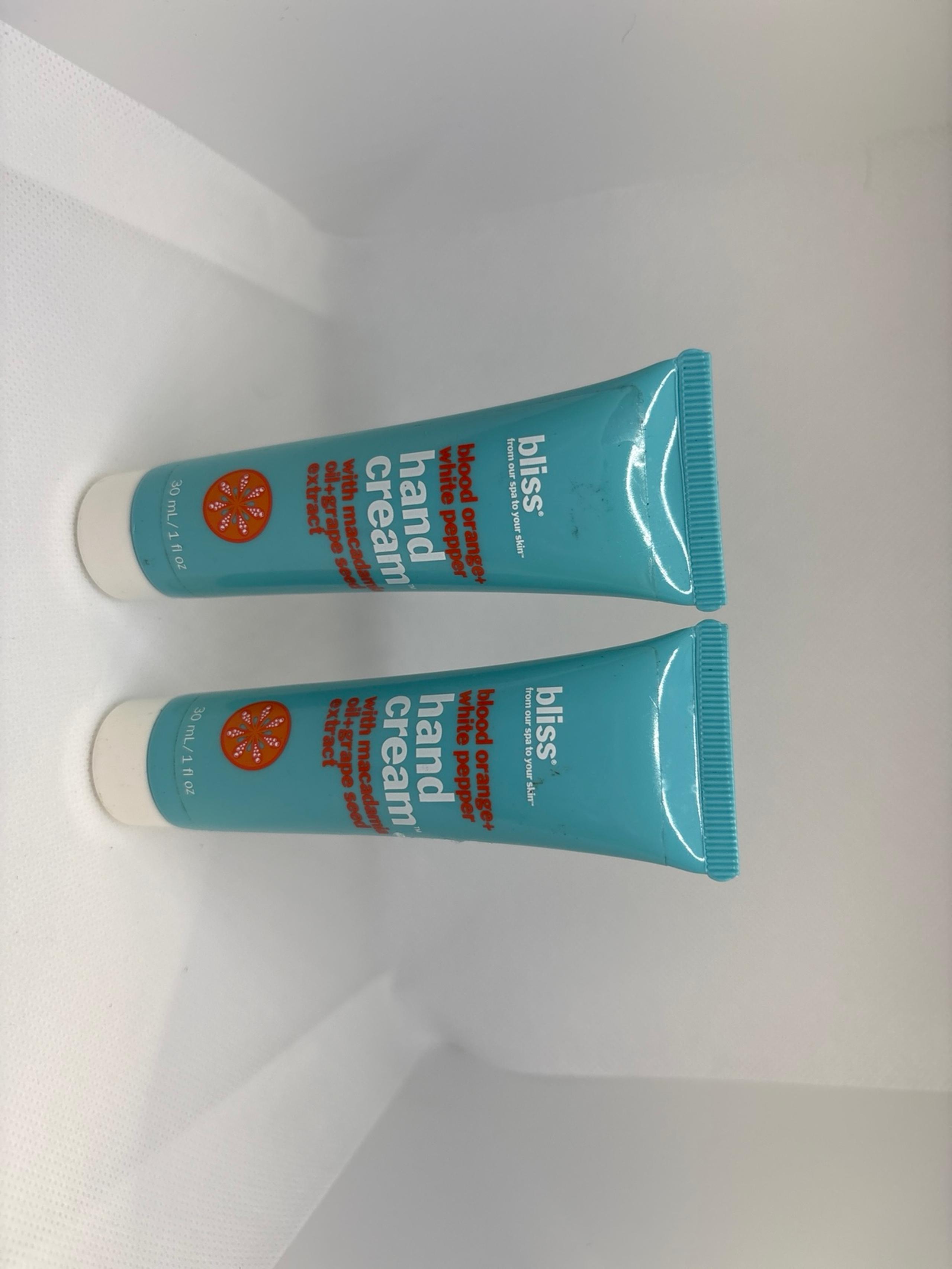 bliss hand cream blood orange and white pepper