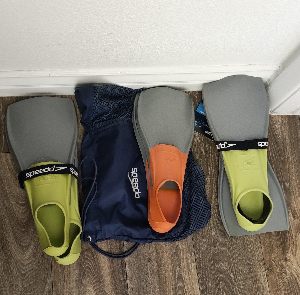 Lot of 3 Speedo Trialon Rubber Swim Fins Competitive 36-37 (2)XS TO XCH 3-4 XXS