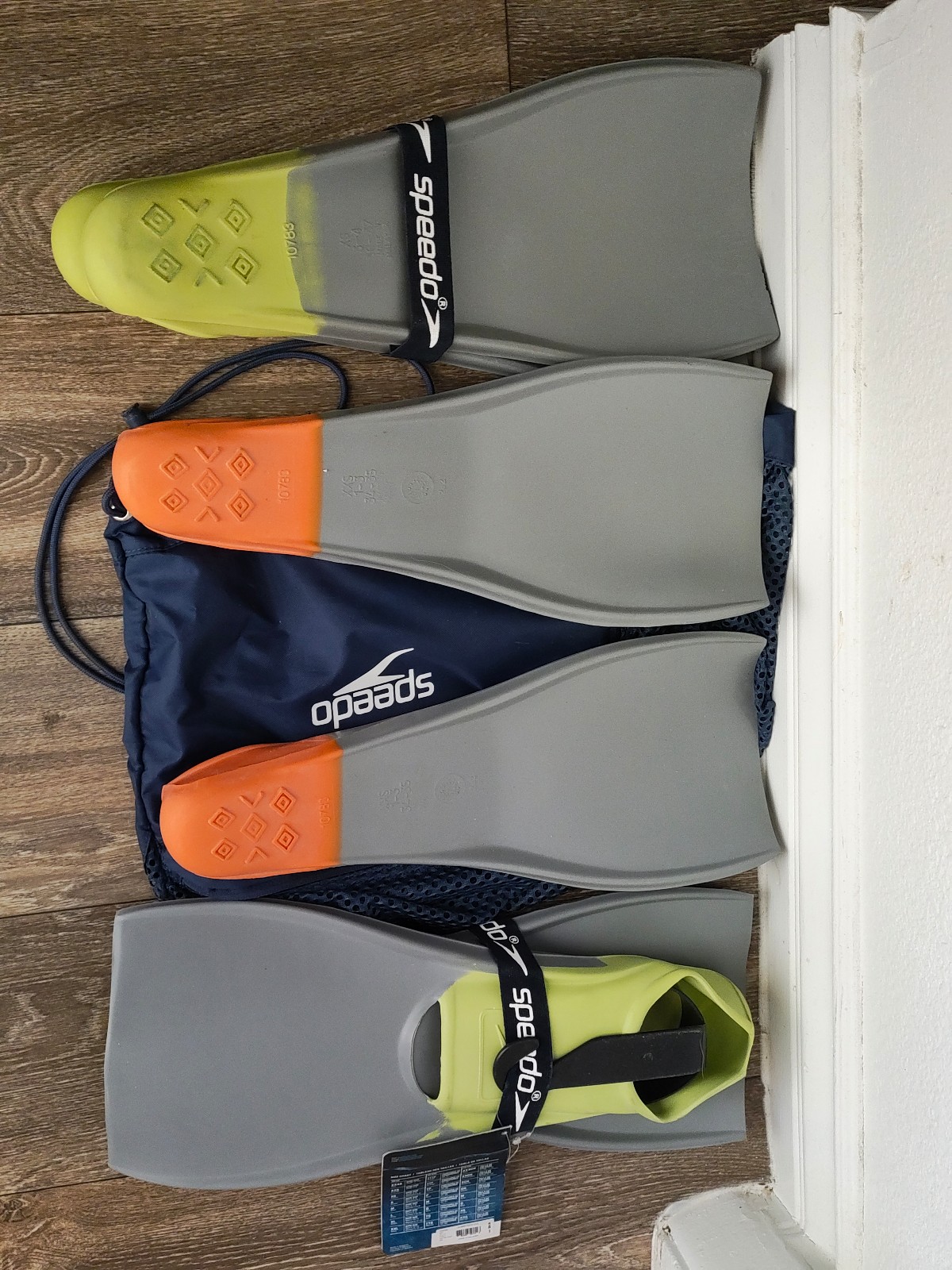 Lot of 3 Speedo Trialon Rubber Swim Fins Competitive 36-37