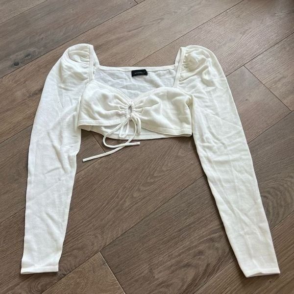 Majorelle Women's White Long Sleeves Crop Top Size Small