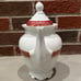 Vintage Pomerode by Leart 9” Teapot Coffee Pot Brazil red gold EUC Beautiful