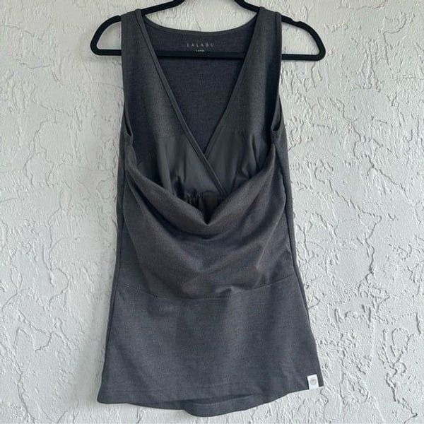 LALABU Maternity Soothe Baby Tank Top Size Large Gray