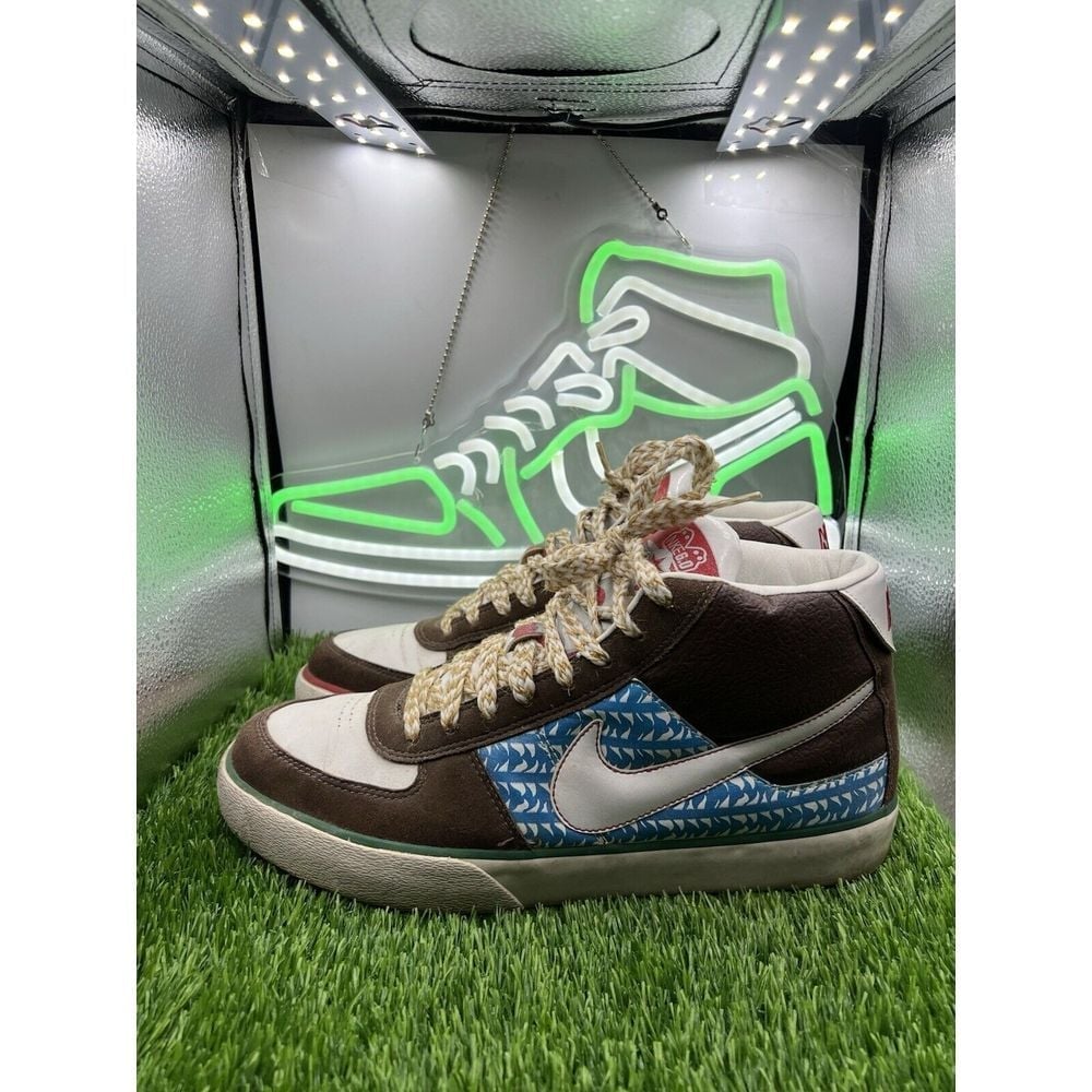 Nike Maurk Mogan Mid 3 Mens Size 11 Brown/White Leather Sneakers 317496-211