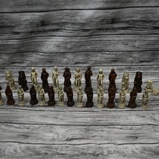 Italian Nigri Brush Painted Chess Pieces Lot