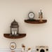 Small Floating Shelves for Wall Set of 2, Rustic Solid Pine Half Round