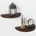 Small Floating Shelves for Wall Set of 2, Rustic Solid Pine Half Round