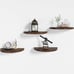 Small Floating Shelves for Wall Set of 2, Rustic Solid Pine Half Round