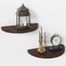 Small Floating Shelves for Wall Set of 2, Rustic Solid Pine Half Round