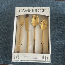 Cambridge 16 Pc Titanium Color Stainless Steel Flatware
