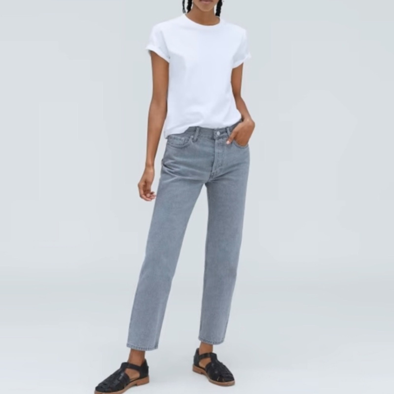 NWT Everlane Rigid Slouch The Relaxed Fit Straight Jean Grey 31