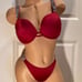 VS Very sexy shiny plunge 36C Push Up bra set Panties size M NWOT