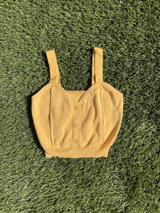 Tank Top Yellow crop top Adorable sweetheart neckline crop top