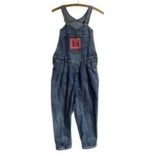 Guess by Georges Marciano Women Size 2 Blue Denim Bib Overalls Pleated USA 80s