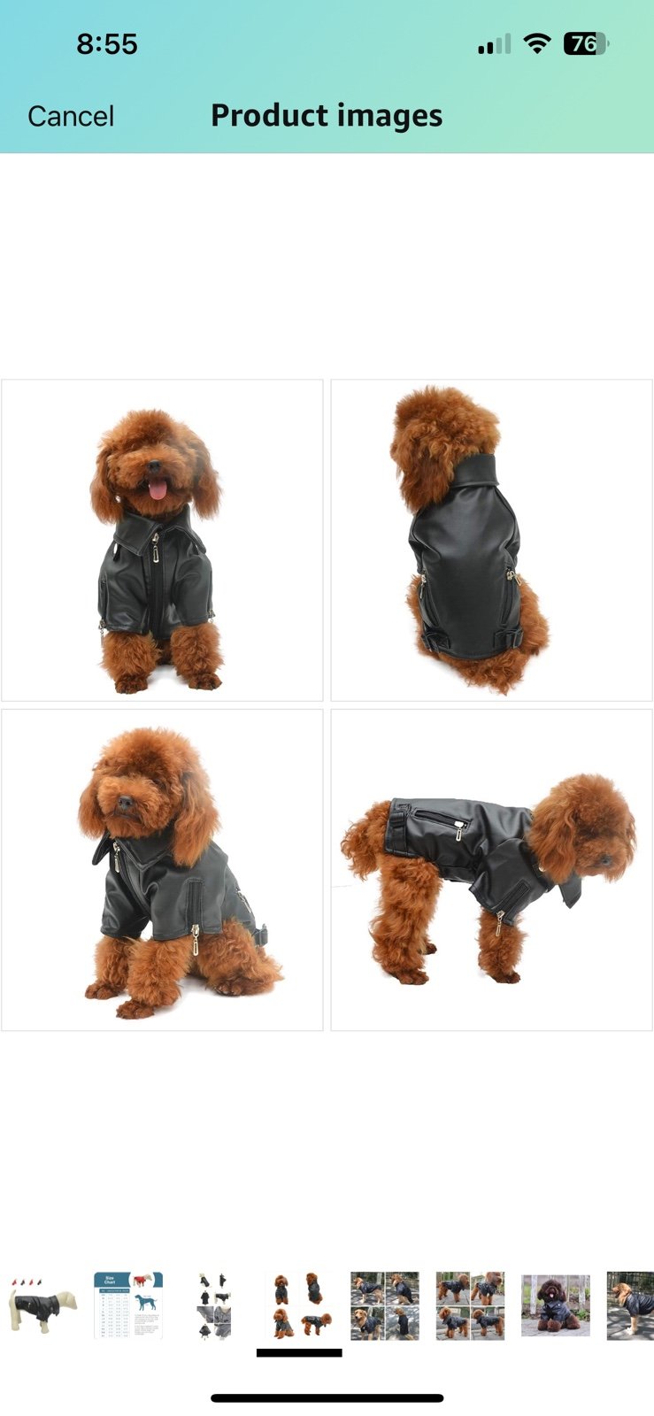 Dog Leather Biker Jacket XXS