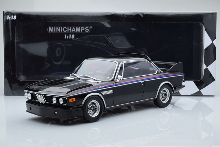 MINICHAMPS 1:18 1973 BMW 3.0 CSL BLACK LIMITED EDITION 444 PCS DIECAST 15502813