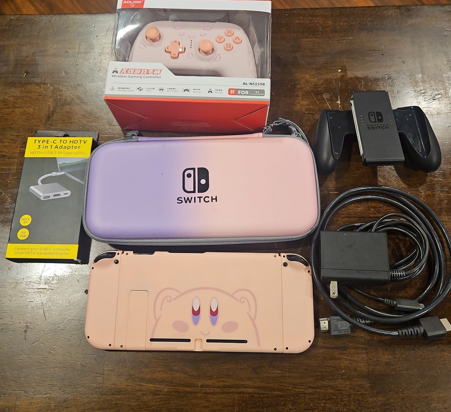 Nintendo Switch custom Kirby shell hall effect pro controller