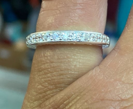 Sterling Silver 925 Designer Channel Set CZ Design Stackable Size 7