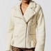 Beach Riot cream Sherpa teddy faux fur moto style jacket Medium