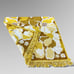 Gold Crest by Cone Bath Towels Washcloths 100% Cotton Set 4 Brown Gold 70s 80s