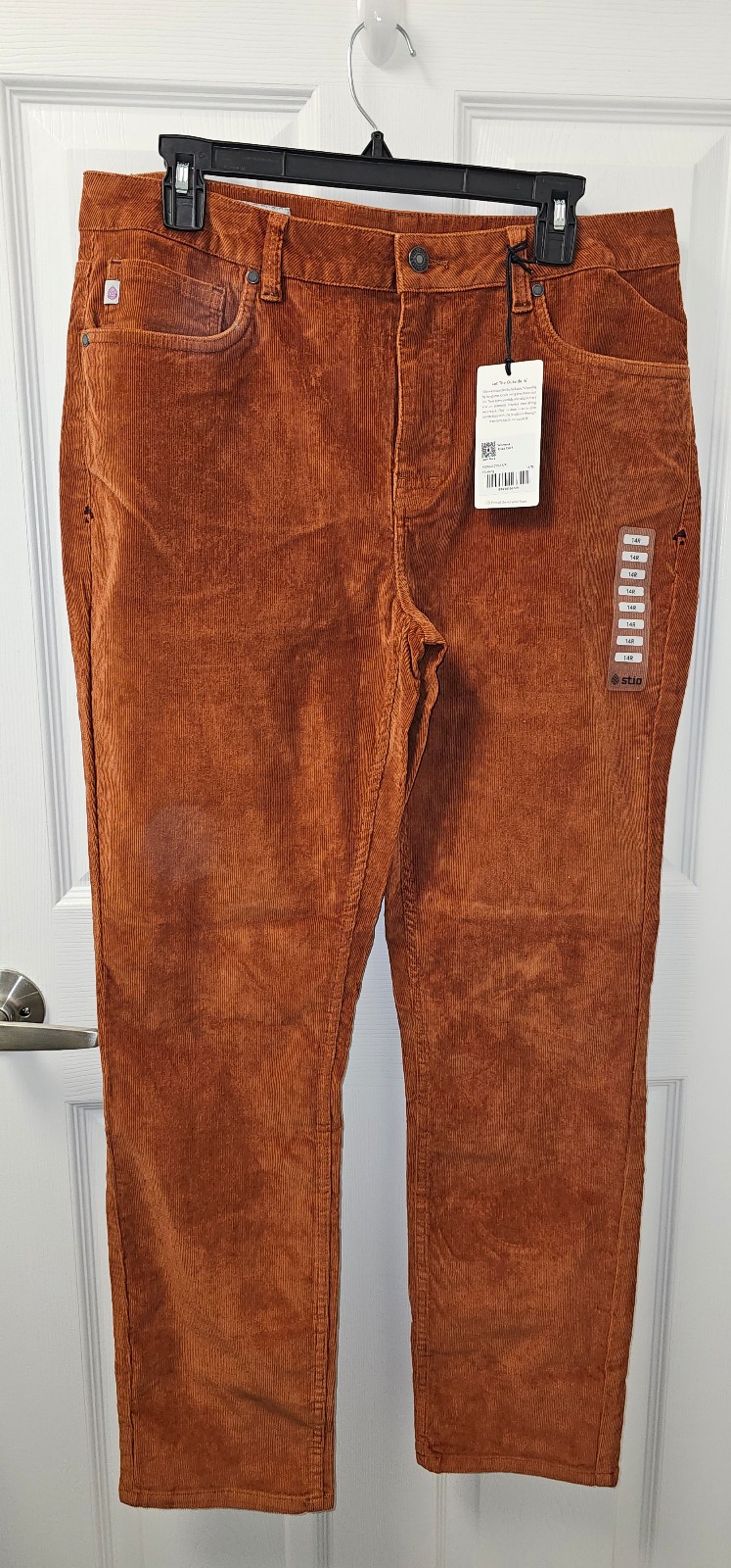 Stio Women's Rivet Cord Pants Mustang BROWN ORANGE SIZE 14 R NWT New 125