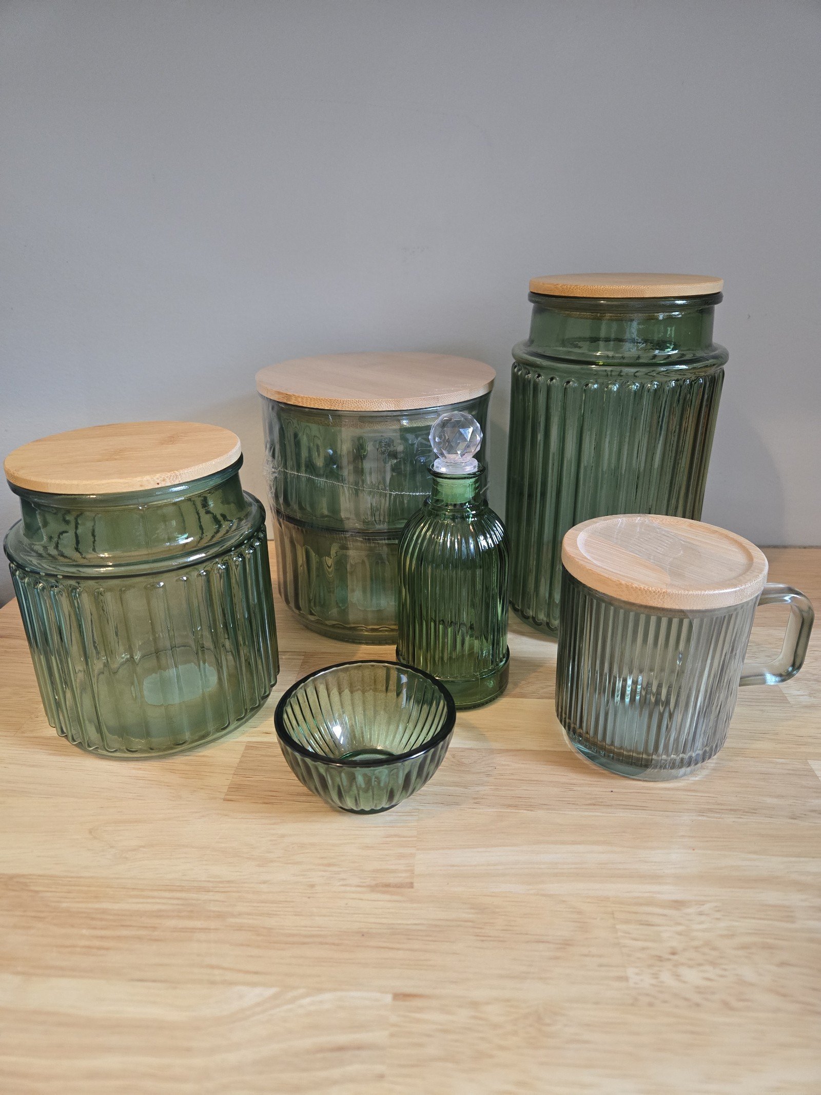 Green Glass canisters