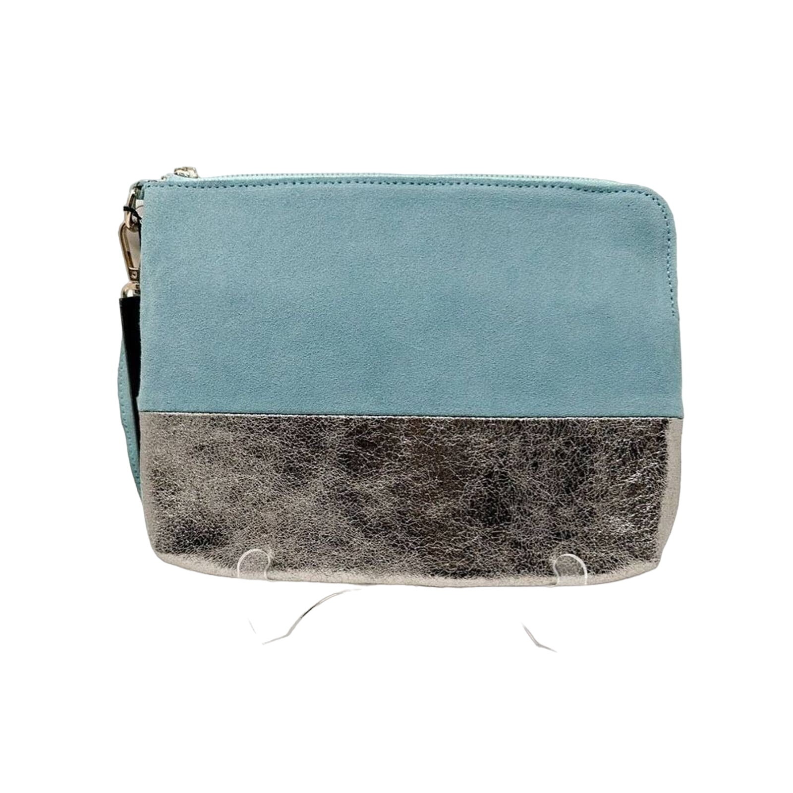 Street Level Mirabella Metallic Leather Wristlet Clutch Oversize Wallet Mint NWT