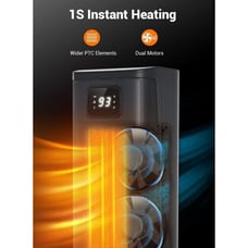 KopBeau Space Heater for Indoor Use, 1500W Electric Portable Tower w/Thermost...