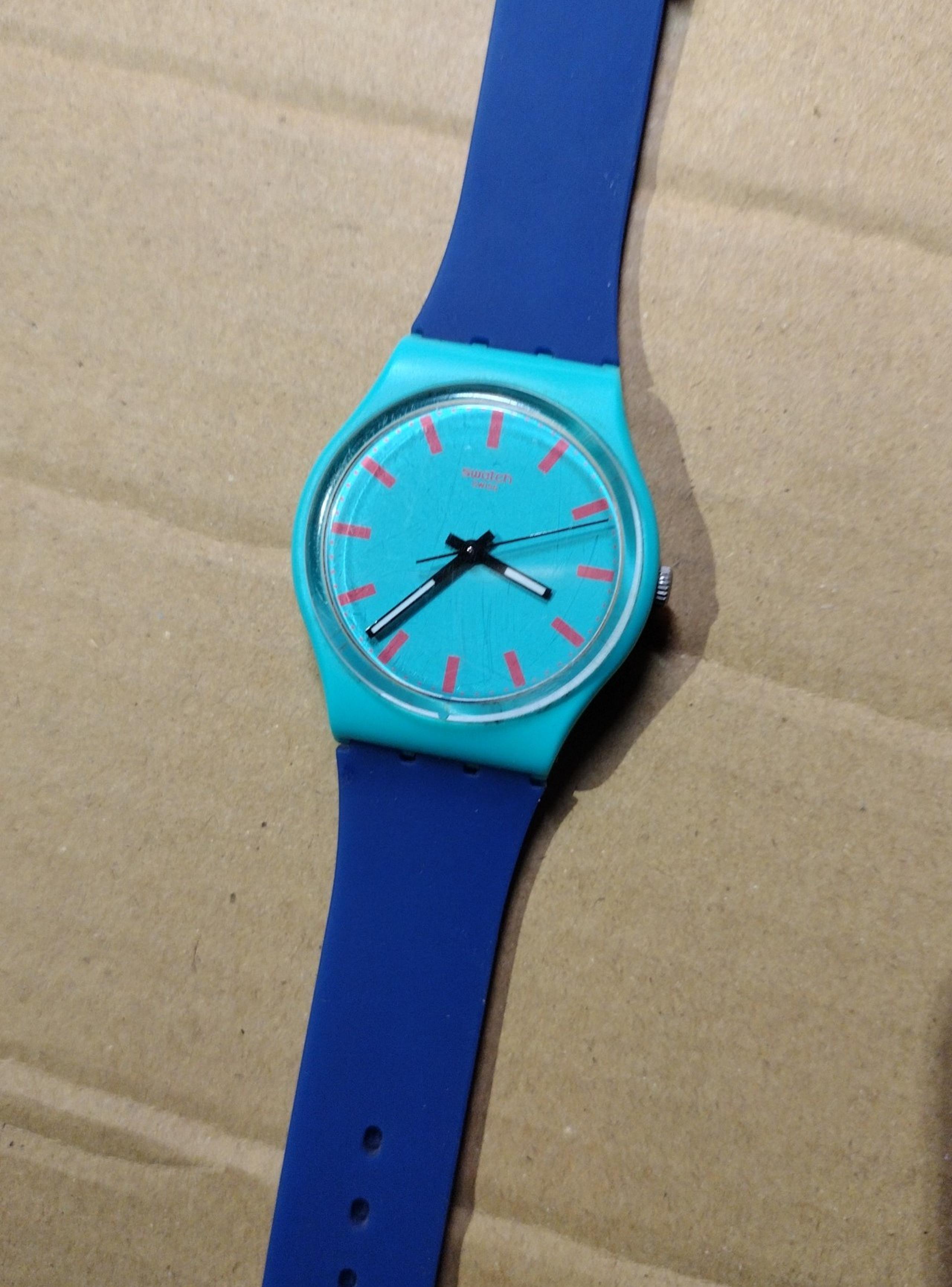 Swatch Watch,Men,Torquoise Color,Battery Installed, Working.