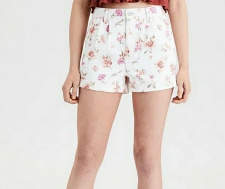 Floral High Flower Boho Peasant Hipster Hippie Chic Modern Summer Farm Shorts