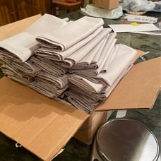 110 light grey linen napkins per Karrie