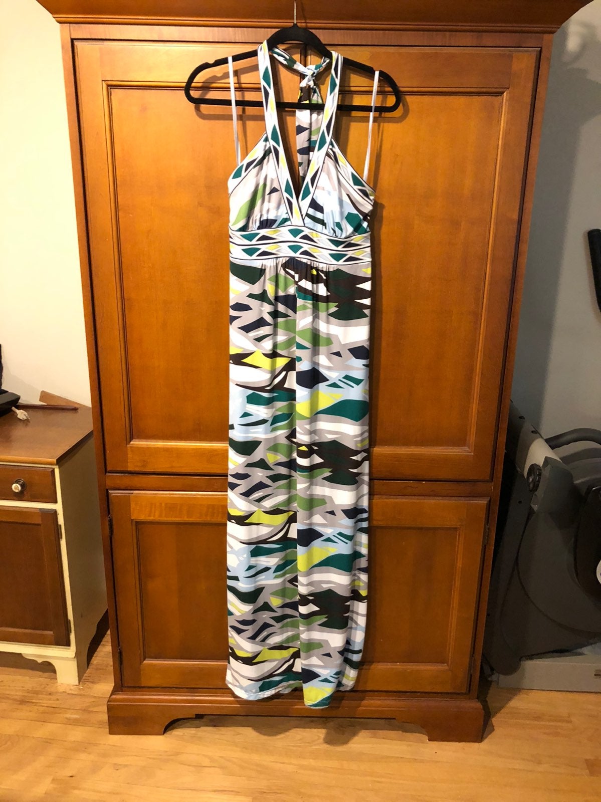 bcbgmaxazria halter maxi dress