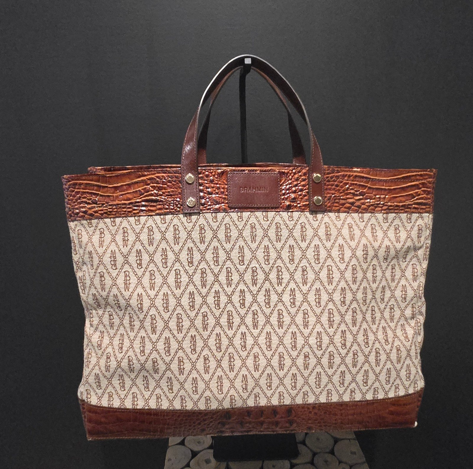 NWT Brahmin Meredith Pecan Harborlight Satchel, totebag