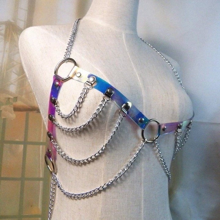 Holo PVC Chain Harness Halter