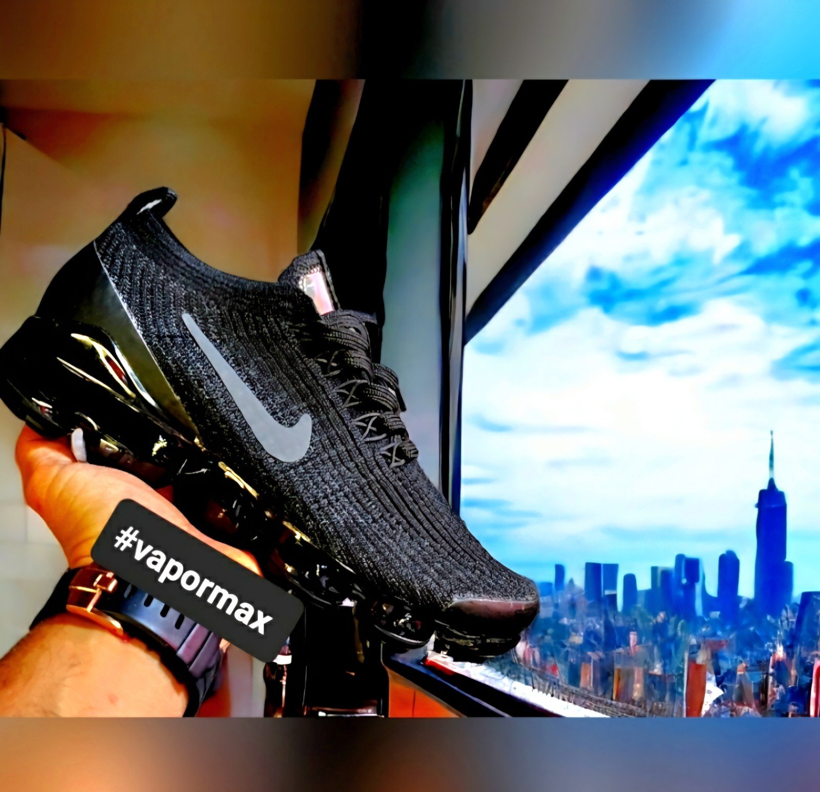 Nike air max vapormax triple black 3 women sneakers brand new size 8