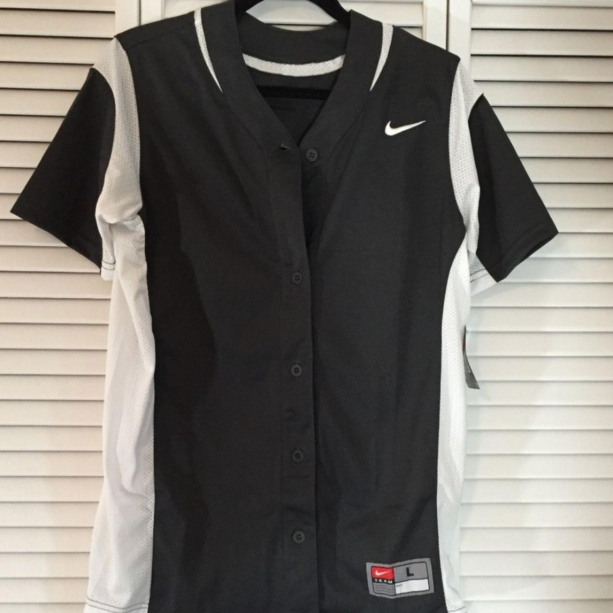 NWT‎ Nike Women's Softball Jersey Athletic Large Dark Gray White