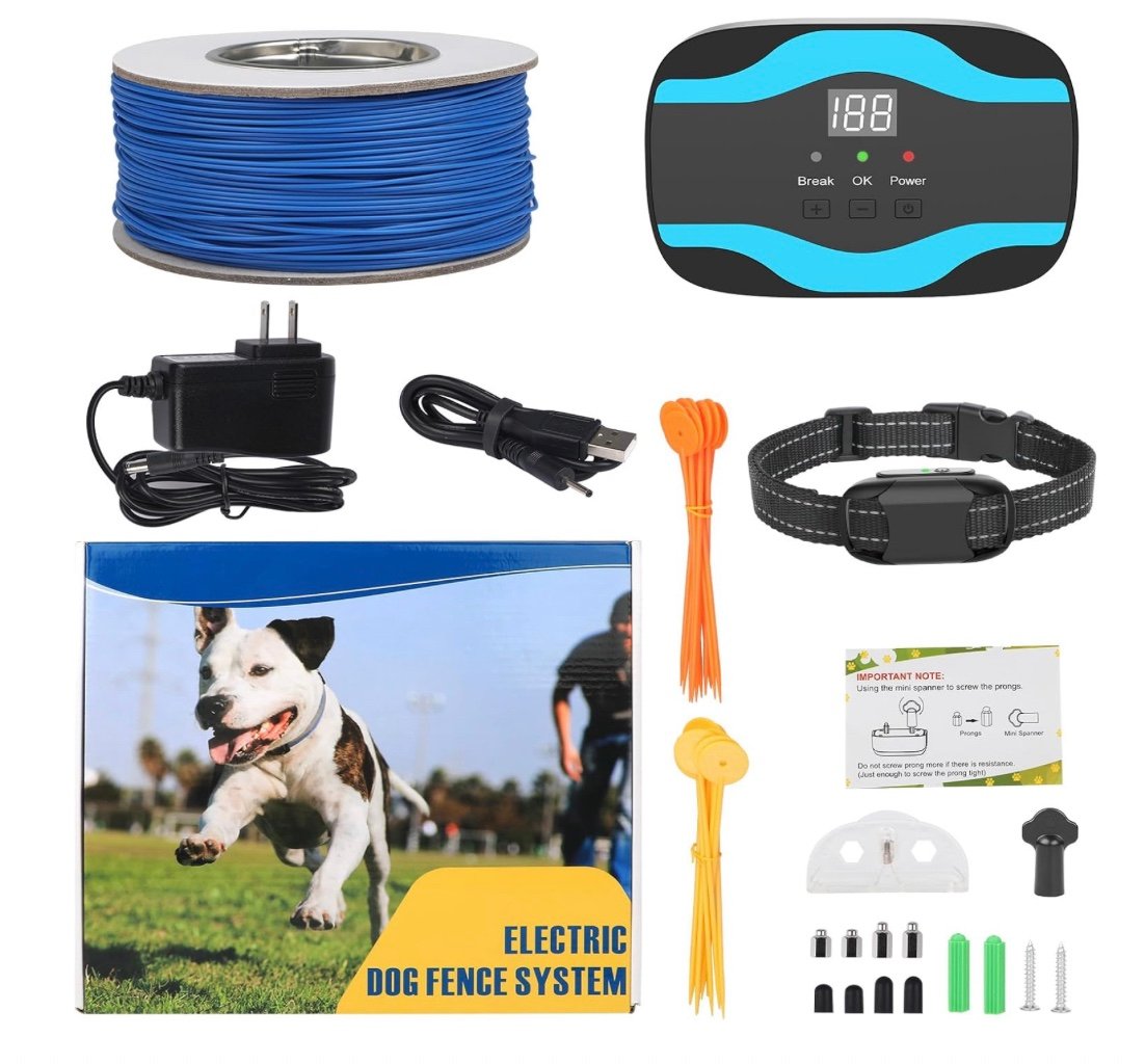 RUXAN Electric Fence for Dogs, Rechargeable Underground Dog Fence System In Grou