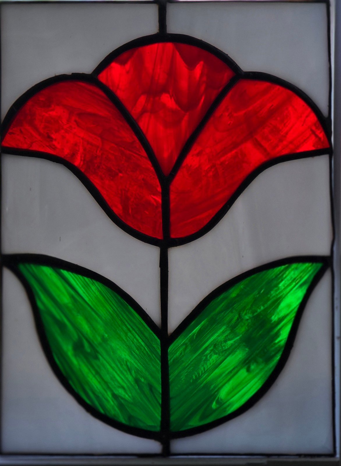 Stained Glass Flower Suncatcher 6x8