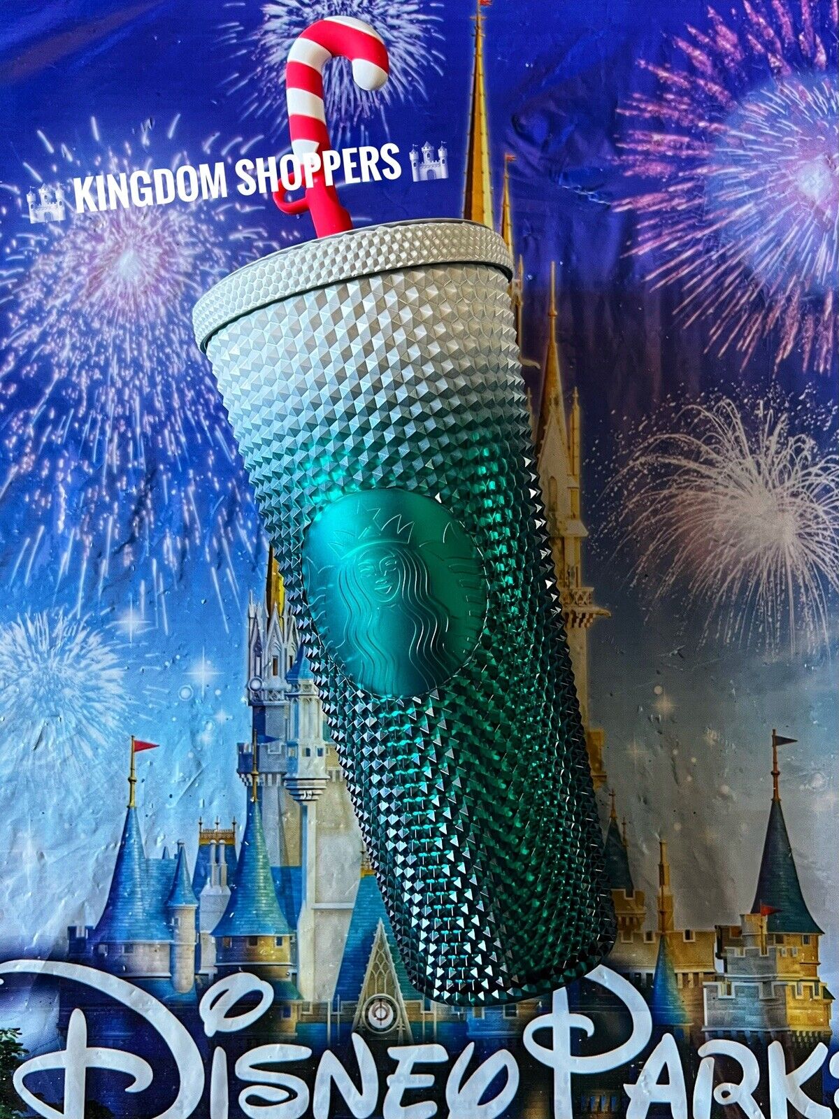 Disney Parks Starbucks Mickey Mouse Holiday Christmas Tumbler Cup Studded NEW