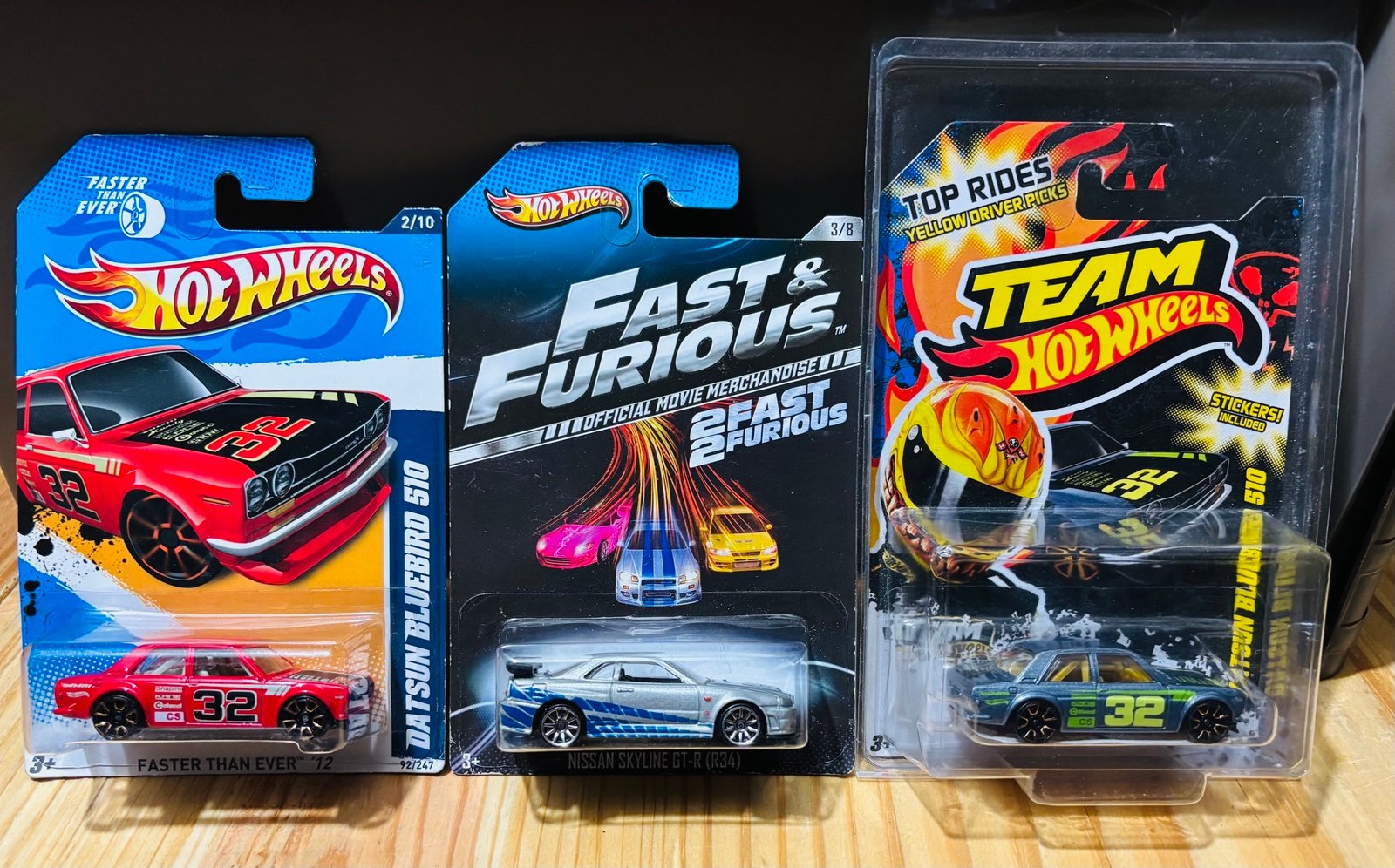 Hot Wheels F&F Skyline Black tail & Team Hot Wheels Datsun 510