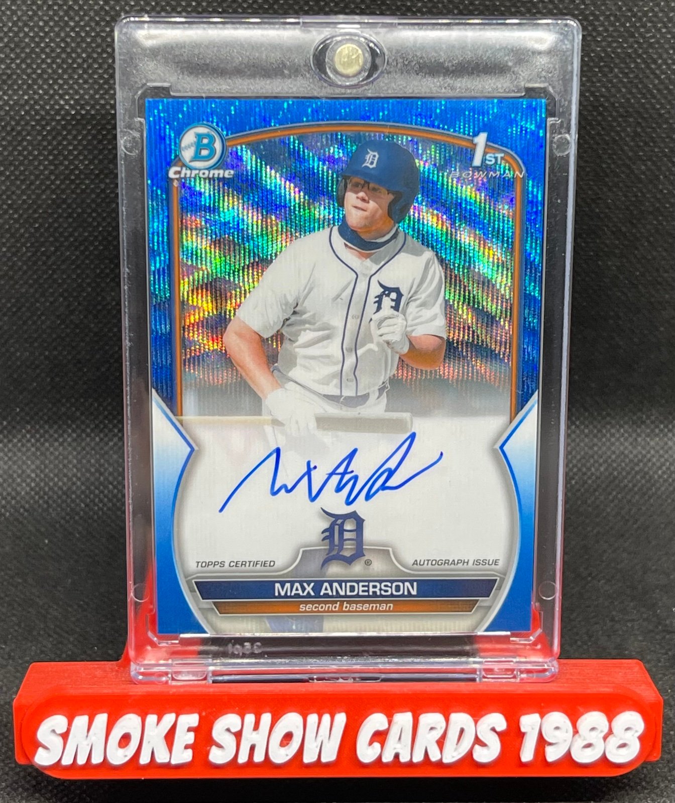 2023 Bowman Draft Chrome Max Anderson 1st Blue Refractor Auto /150 Tigers